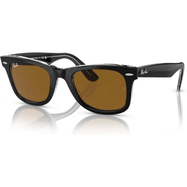 RayBan RB2140 Original Wayfarer SunglassesBlack on TransparentBrown