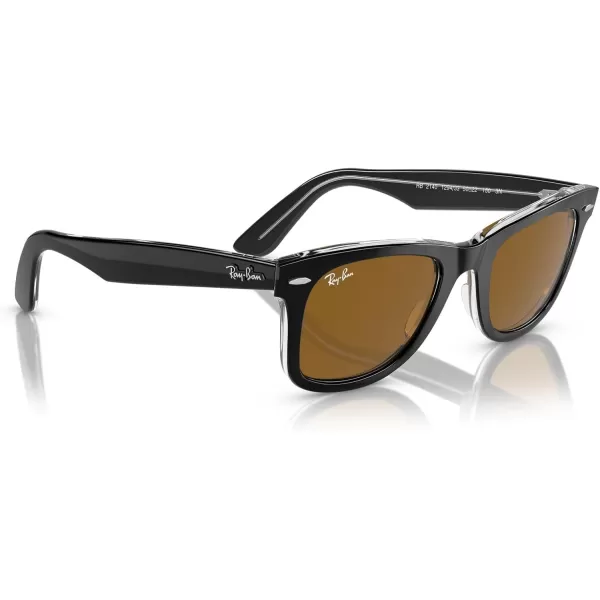 RayBan RB2140 Original Wayfarer SunglassesBlack on TransparentBrown