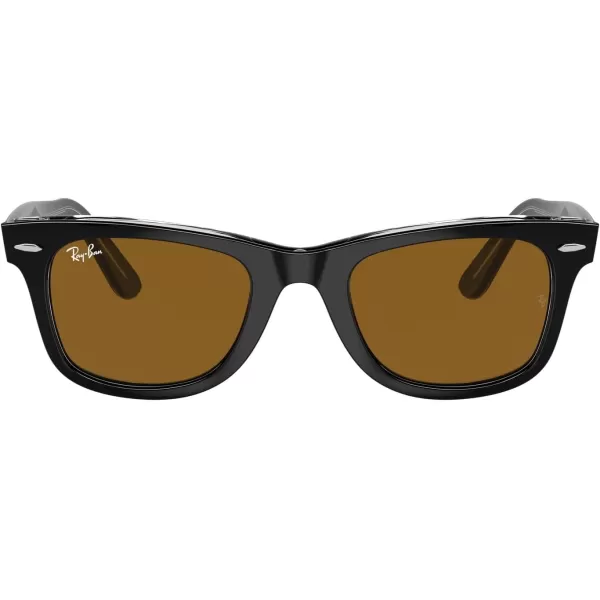 RayBan RB2140 Original Wayfarer SunglassesBlack on TransparentBrown