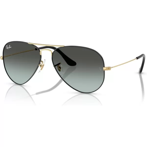 RayBan RB3025 Classic Aviator SunglassesBlack on GoldBlue Vintage Gradient Black