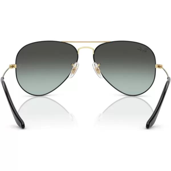 RayBan RB3025 Classic Aviator SunglassesBlack on GoldBlue Vintage Gradient Black