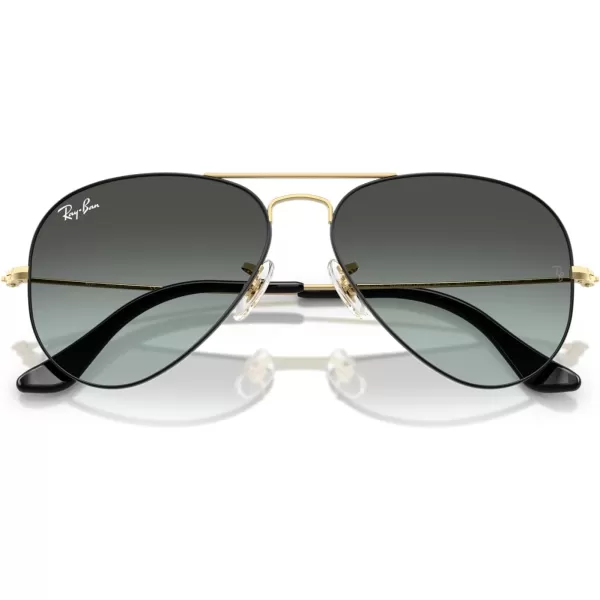 RayBan RB3025 Classic Aviator SunglassesBlack on GoldBlue Vintage Gradient Black