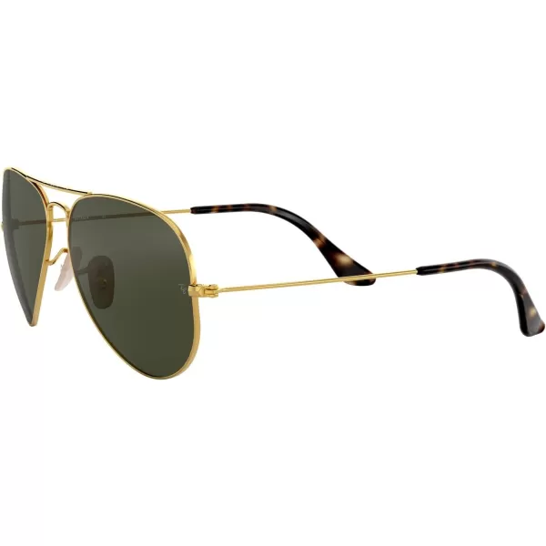 RayBan RB3025 Classic Aviator SunglassesGold on BlackG15 Green