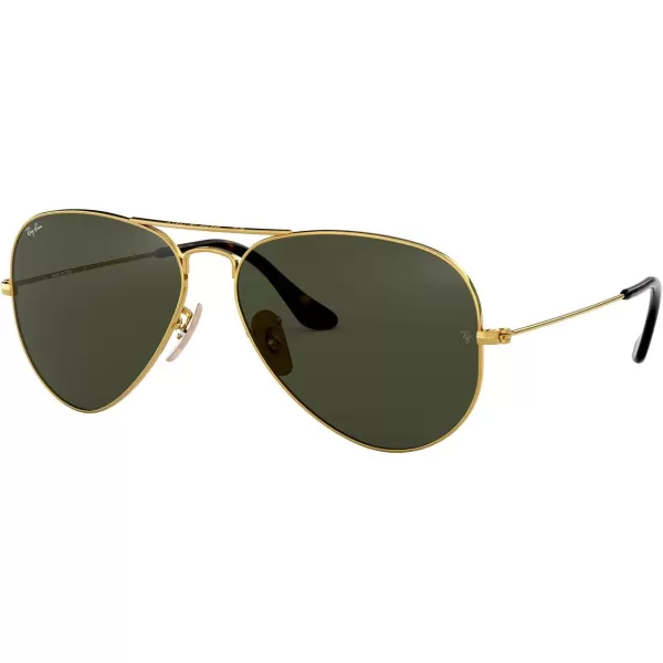 RayBan RB3025 Classic Aviator SunglassesGold on BlackG15 Green