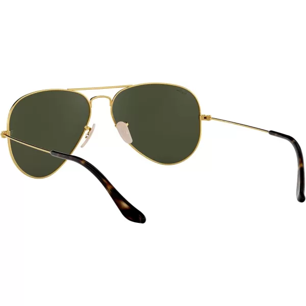 RayBan RB3025 Classic Aviator SunglassesGold on BlackG15 Green