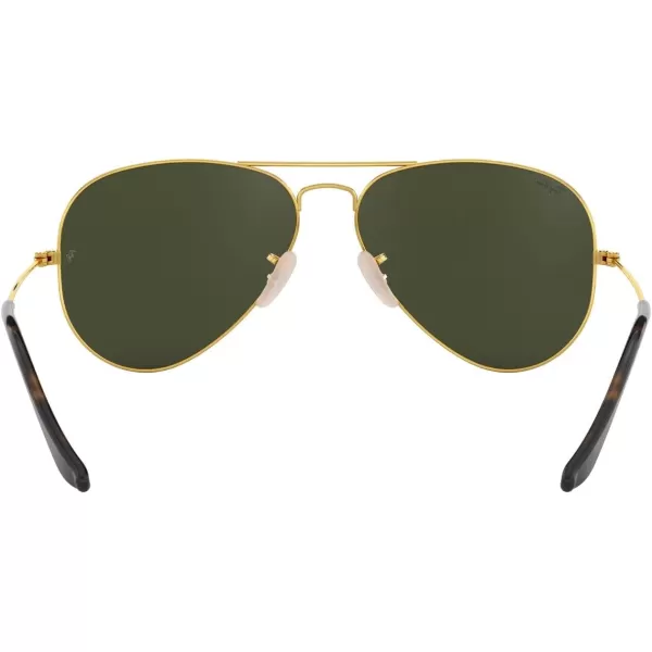 RayBan RB3025 Classic Aviator SunglassesGold on BlackG15 Green