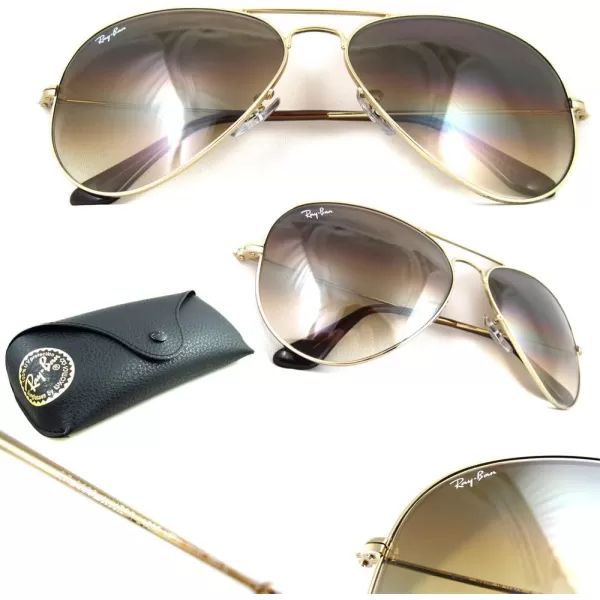 RayBan RB3025 Classic Aviator SunglassesGoldCrystal Green