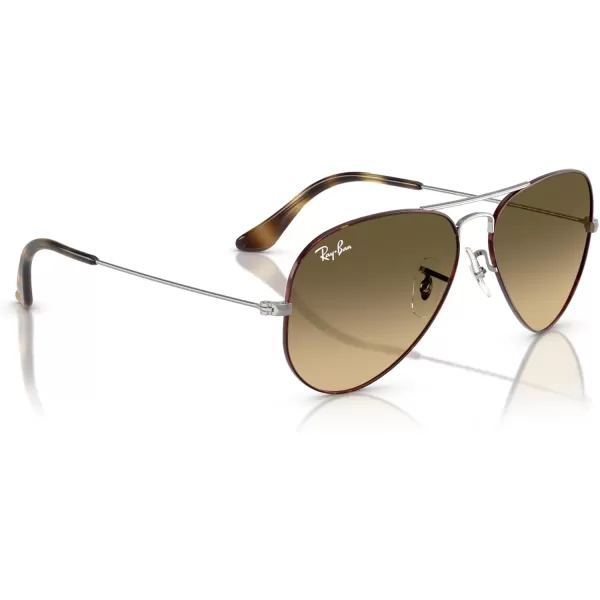 RayBan RB3025 Classic Aviator SunglassesHavana on GunmetalBrown Vintage Gradient Black