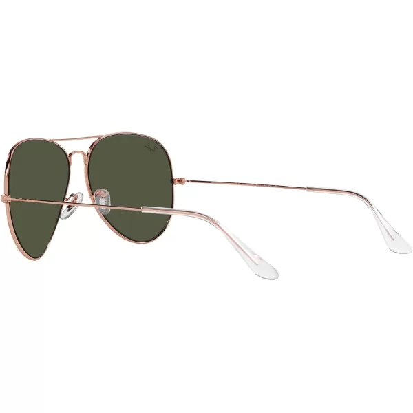 RayBan RB3025 Classic Aviator SunglassesRose GoldGreen