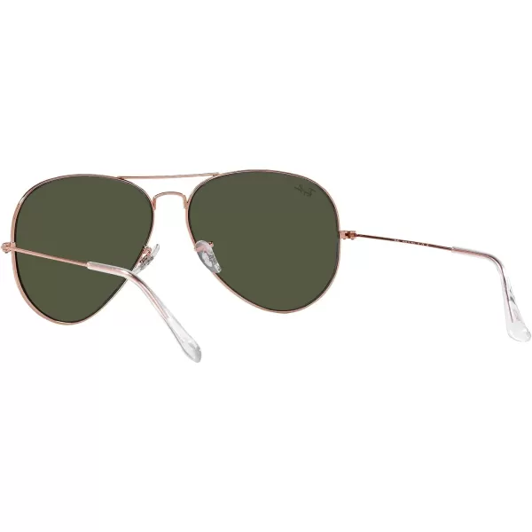 RayBan RB3025 Classic Aviator SunglassesRose GoldGreen