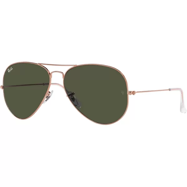 RayBan RB3025 Classic Aviator SunglassesRose GoldGreen