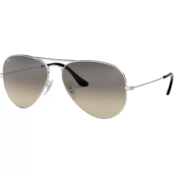 RayBan RB3025 Classic Aviator SunglassesSilverClear Gradient Grey