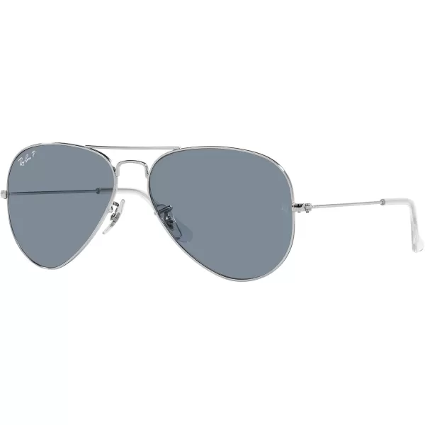 RayBan RB3025 Classic Aviator SunglassesSilverPolarized Blue