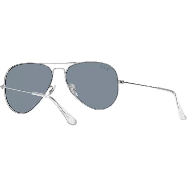 RayBan RB3025 Classic Aviator SunglassesSilverPolarized Blue