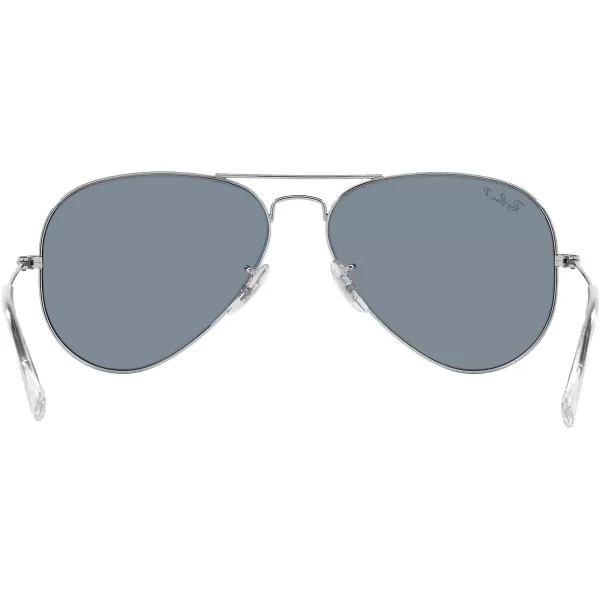 RayBan RB3025 Classic Aviator SunglassesSilverPolarized Blue