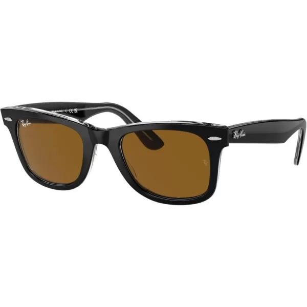 RayBan RB2140 Original Wayfarer SunglassesBlack on TransparentBrown