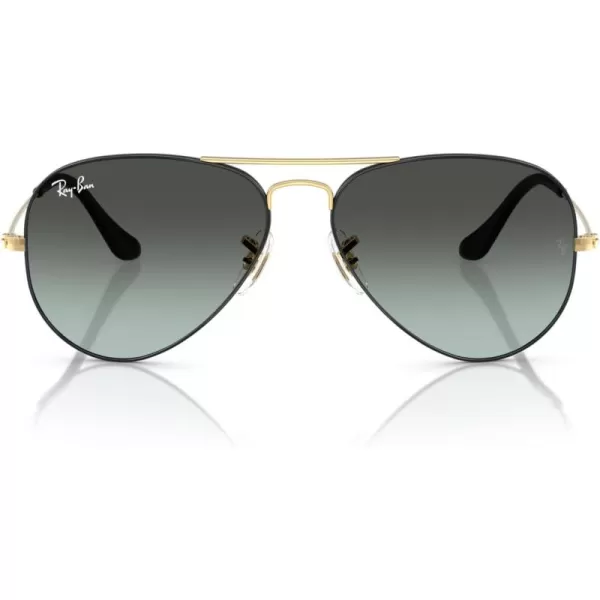 RayBan RB3025 Classic Aviator SunglassesBlack on GoldBlue Vintage Gradient Black