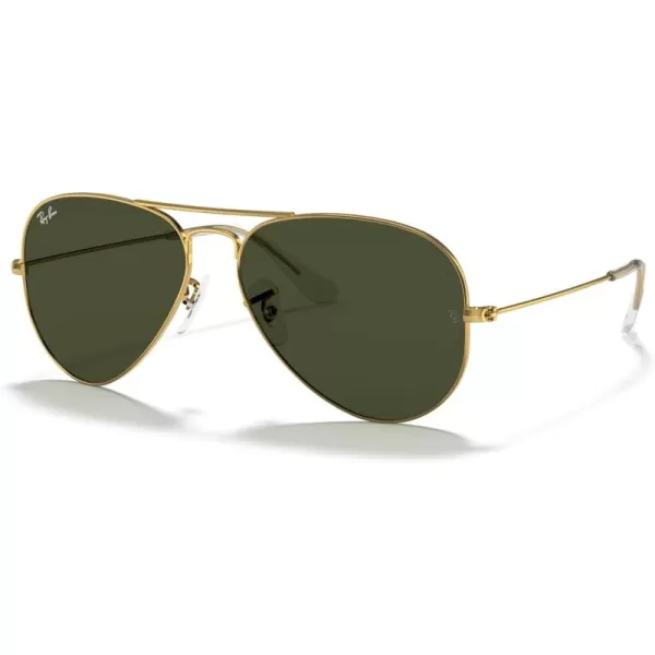 RayBan RB3025 Classic Aviator SunglassesGold BrownG15 Green