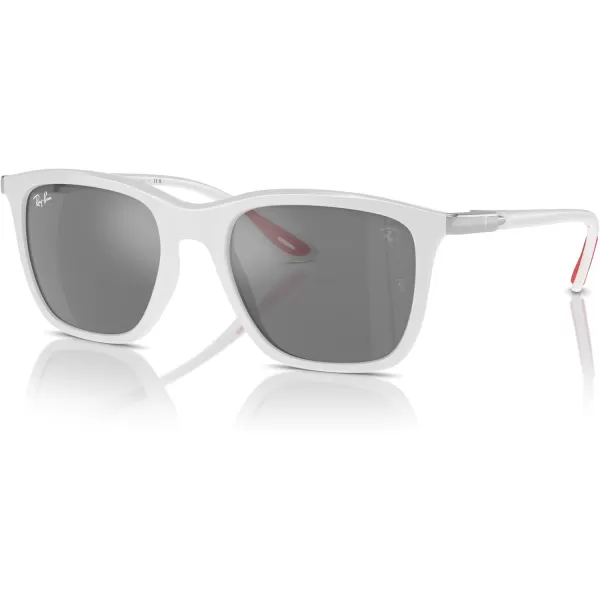 imageRayBan Rb4433m Scuderia Ferrari Collection Square SunglassesWhiteGrey Mirrored Silver