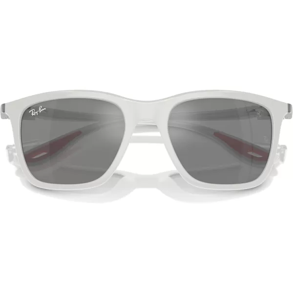 imageRayBan Rb4433m Scuderia Ferrari Collection Square SunglassesWhiteGrey Mirrored Silver