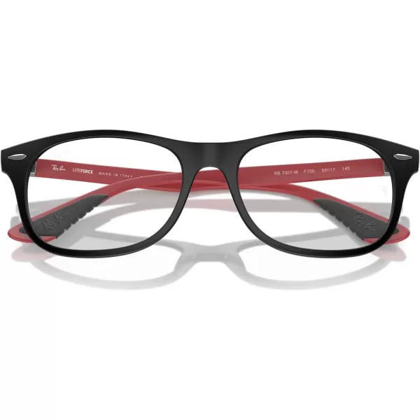 imageRayBan Rx7307m Scuderia Ferrari Collection Square Prescription Eyewear FramesMatte BlackRedDemo Lens