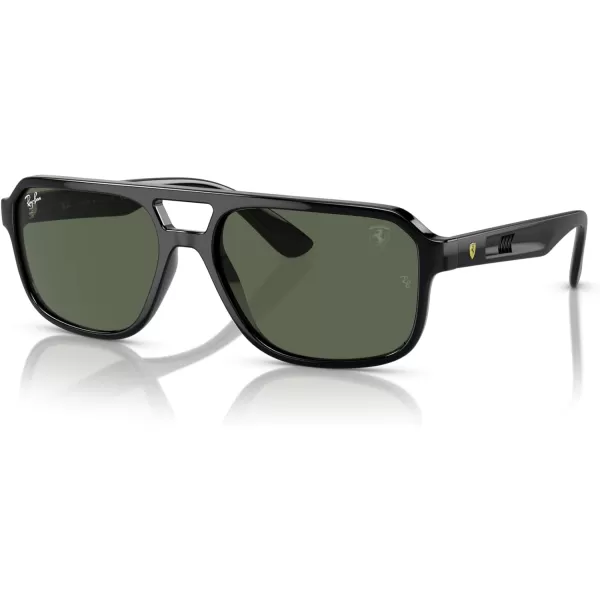 imageRayBan Unisex Sunglasses Black Frame Dark Green Lenses 58MMBlackDark Green