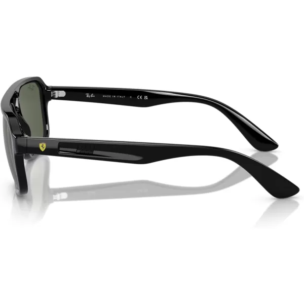 imageRayBan Unisex Sunglasses Black Frame Dark Green Lenses 58MMBlackDark Green