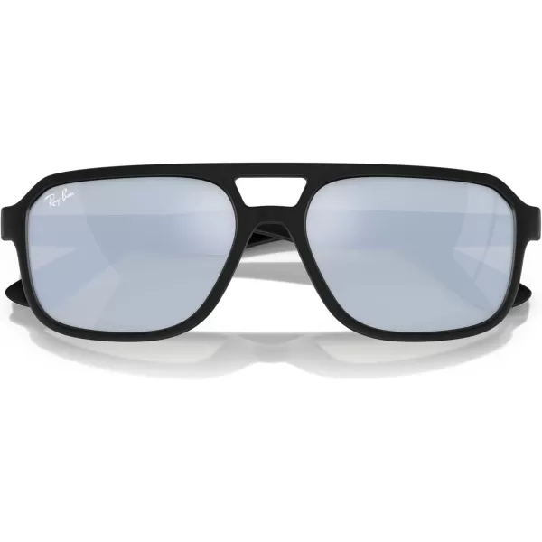 imageRayBan Unisex Sunglasses Black Frame Dark Green Lenses 58MMMatte BlackGreen Mirrored Silver