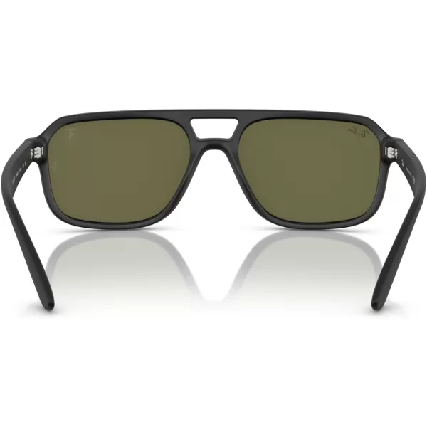 imageRayBan Unisex Sunglasses Black Frame Dark Green Lenses 58MMMatte BlackGreen Mirrored Silver