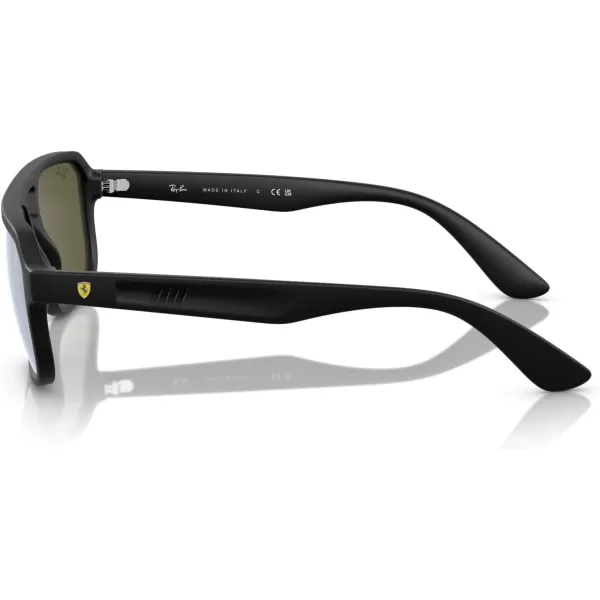 imageRayBan Unisex Sunglasses Black Frame Dark Green Lenses 58MMMatte BlackGreen Mirrored Silver