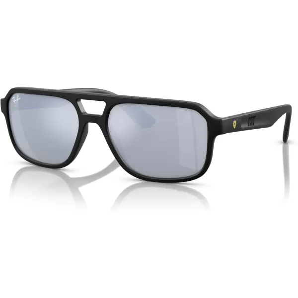 imageRayBan Unisex Sunglasses Black Frame Dark Green Lenses 58MMMatte BlackGreen Mirrored Silver
