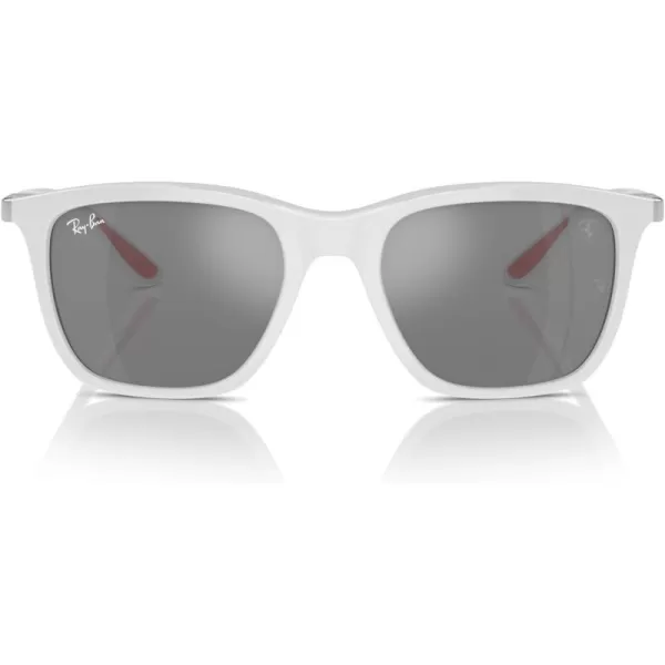 imageRayBan Rb4433m Scuderia Ferrari Collection Square SunglassesWhiteGrey Mirrored Silver