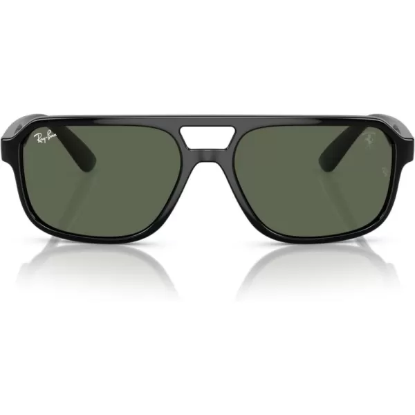 imageRayBan Unisex Sunglasses Black Frame Dark Green Lenses 58MMBlackDark Green