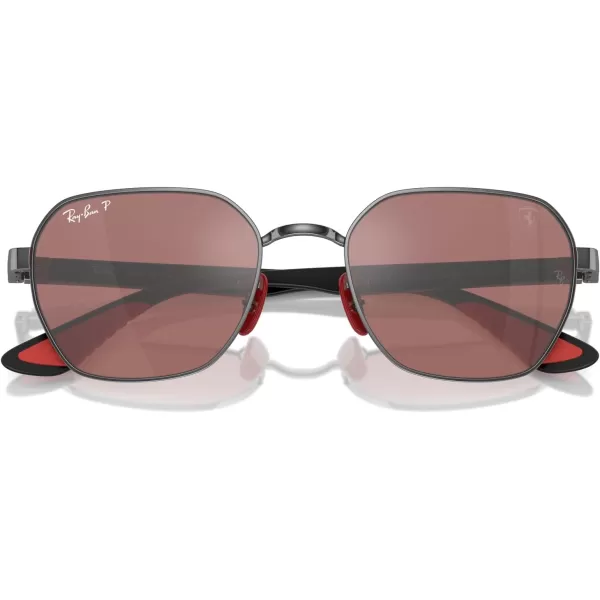 imageRayBan RB3794M Scuderia Ferrari Collection Chromance Square Sunglasses GunmetalPurple Mirrored Silver Polarized 54 mm