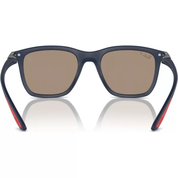 imageRayBan RB4433M Chromance Scuderia Ferrari Collection Square Sunglasses Matte BlueGrey Mirrored Blue Polarized 54 mm