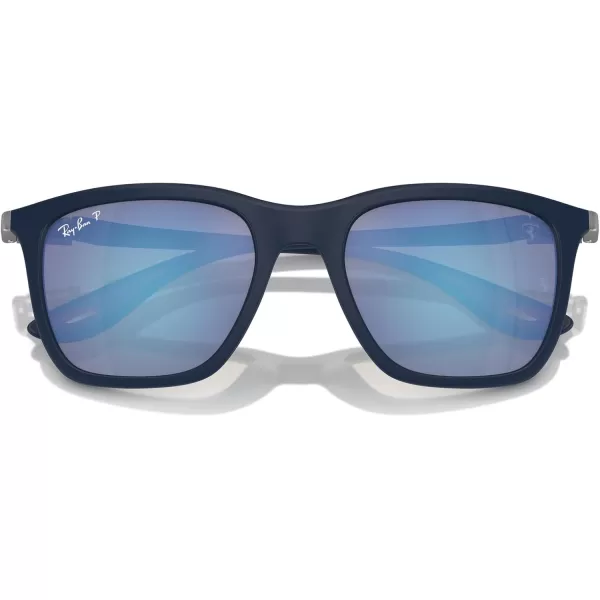 imageRayBan RB4433M Chromance Scuderia Ferrari Collection Square Sunglasses Matte BlueGrey Mirrored Blue Polarized 54 mm
