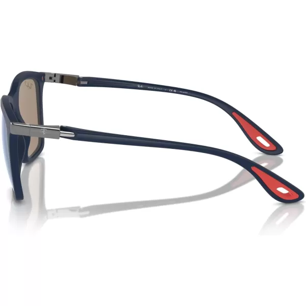 imageRayBan RB4433M Chromance Scuderia Ferrari Collection Square Sunglasses Matte BlueGrey Mirrored Blue Polarized 54 mm