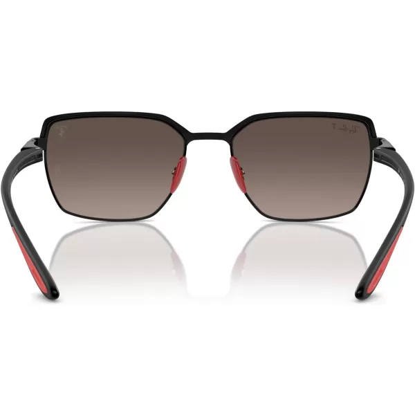 imageRayBan Rb3743m Chromance Scuderia Ferrari Collection Square SunglassesMatte Black on BlackGrey Mirrored Grey Gradient Polarized