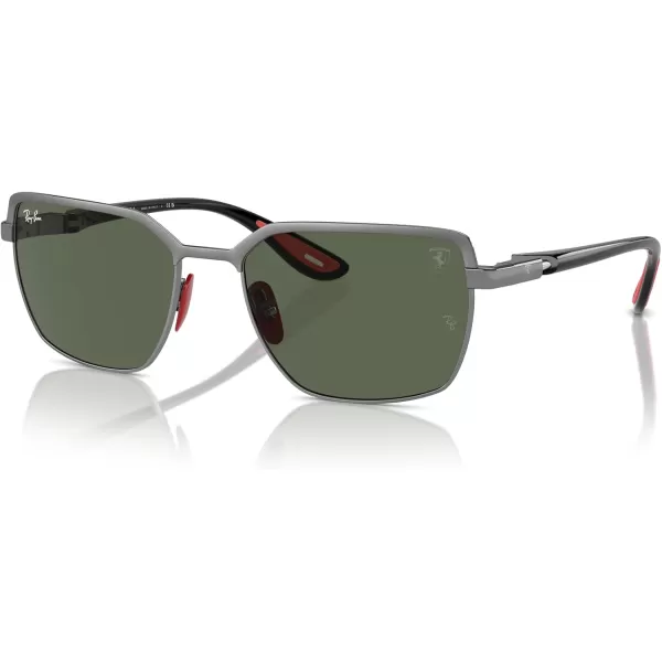 imageRayBan Rb3743m Scuderia Ferrari Collection Square SunglassesMatte Gunmetal on GunmetalDark Green