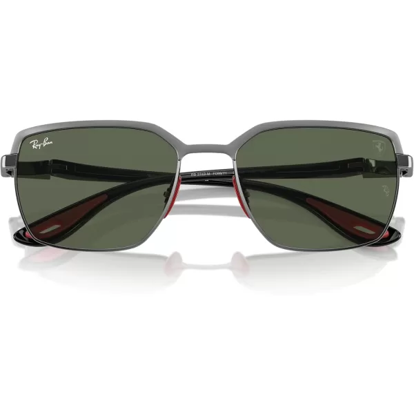 imageRayBan Rb3743m Scuderia Ferrari Collection Square SunglassesMatte Gunmetal on GunmetalDark Green