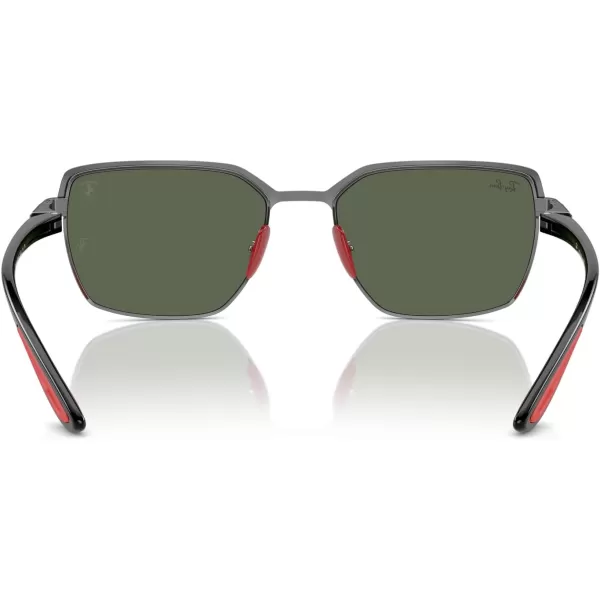 imageRayBan Rb3743m Scuderia Ferrari Collection Square SunglassesMatte Gunmetal on GunmetalDark Green