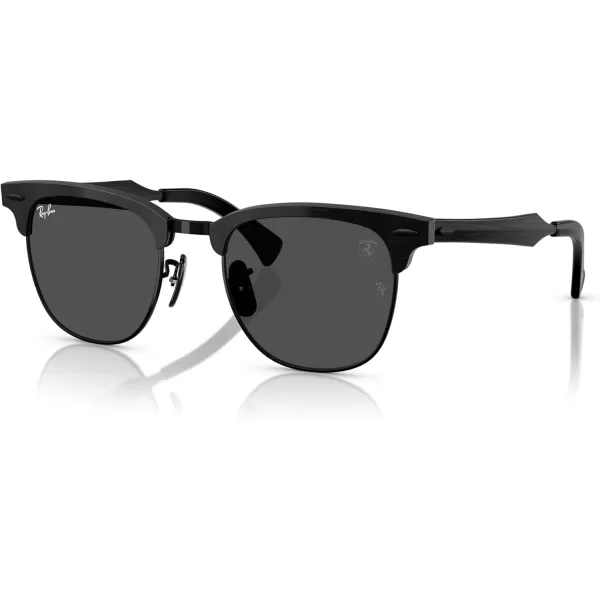 imageRayBan Rb3807m Scuderia Ferrari Collection Square SunglassesBrushed Black on BlackDark Grey
