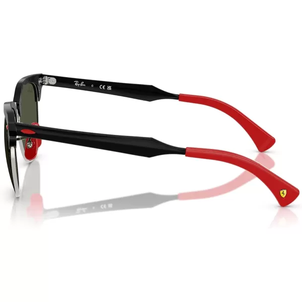 imageRayBan Rb3807m Scuderia Ferrari Collection Square SunglassesBrushed Black on SilverGreen