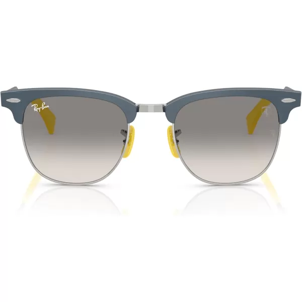 imageRayBan Rb3807m Scuderia Ferrari Collection Square SunglassesBrushed Blue on SilverClear Gradient Grey