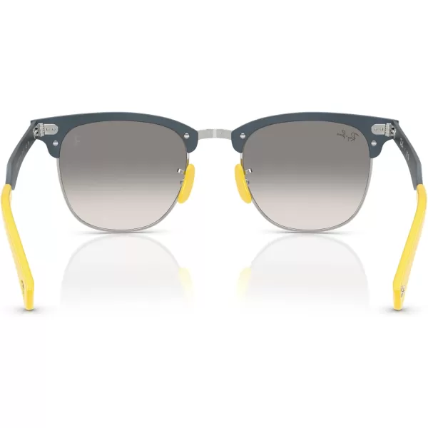 imageRayBan Rb3807m Scuderia Ferrari Collection Square SunglassesBrushed Blue on SilverClear Gradient Grey