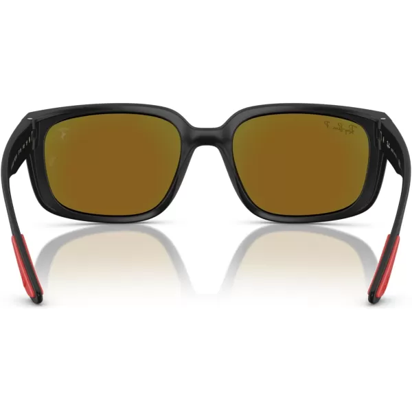 imageRayBan Rb4443m Scuderia Ferrari Collection Square SunglassesMatte BlackGreen Mir Blue Polarized