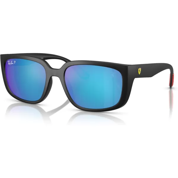 imageRayBan Rb4443m Scuderia Ferrari Collection Square SunglassesMatte BlackGreen Mir Blue Polarized