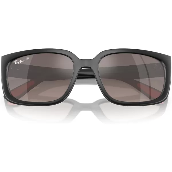 imageRayBan Rb4443m Scuderia Ferrari Collection Square SunglassesMatte BlackGrey Mirror Polarized