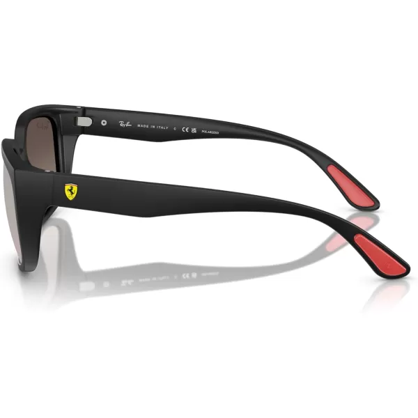 imageRayBan Rb4443m Scuderia Ferrari Collection Square SunglassesMatte BlackGrey Mirror Polarized