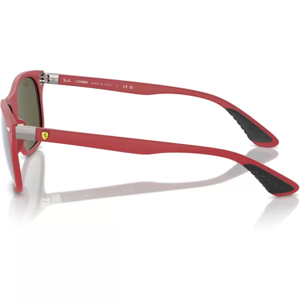 imageRayBan Rb4607m Scuderia Ferrari Collection Square SunglassesMatte RedGreen Mirrored Silver